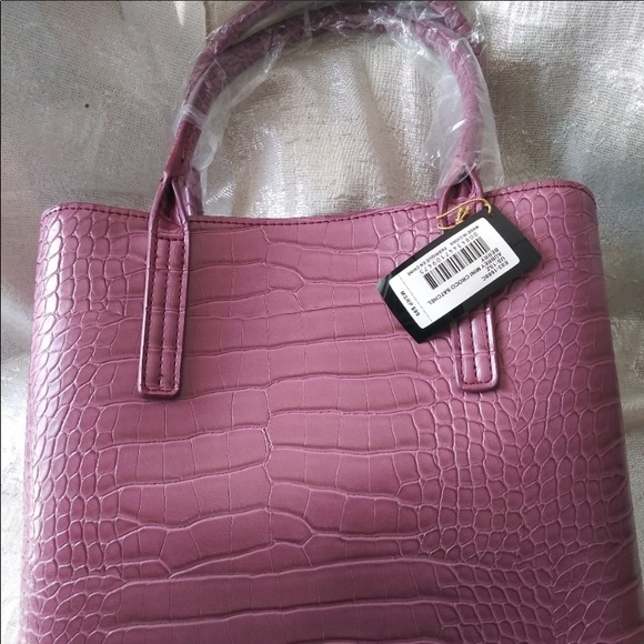 Ladies Bebe Aubrey Berry colored mini Satchel Bag - Picture 3 of 7